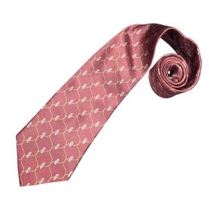 Executive Collection Silk Burgundy Gold Pattern Dress Tie Men's Formal Business